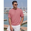 image:imageTACVASEN Mens Cotton TShirts Short Sleeve Crew Neck Soft Comfort Basic  Casual plain loose fitxstitch designlightweight textured fabricdaily outfitsports and beach vacations14 Gray Pink