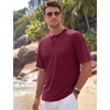image:imageTACVASEN Mens Cotton TShirts Short Sleeve Crew Neck Soft Comfort Basic  Casual plain loose fitxstitch designlightweight textured fabricdaily outfitsports and beach vacations07 Wine Red