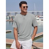 image:imageTACVASEN Mens Cotton TShirts Short Sleeve Crew Neck Soft Comfort Basic  Casual plain loose fitxstitch designlightweight textured fabricdaily outfitsports and beach vacations12 Light Grey