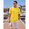 image:imageTACVASEN Mens Cotton TShirts Short Sleeve Crew Neck Soft Comfort Basic  Casual plain loose fitxstitch designlightweight textured fabricdaily outfitsports and beach vacations08 Yellow