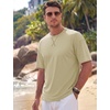 image:imageTACVASEN Mens Cotton TShirts Short Sleeve Crew Neck Soft Comfort Basic  Casual plain loose fitxstitch designlightweight textured fabricdaily outfitsports and beach vacations11 Khaki