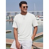 image:imageTACVASEN Mens Cotton TShirts Short Sleeve Crew Neck Soft Comfort Basic  Casual plain loose fitxstitch designlightweight textured fabricdaily outfitsports and beach vacations02 White
