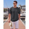 image:imageTACVASEN Mens Cotton TShirts Short Sleeve Crew Neck Soft Comfort Basic  Casual plain loose fitxstitch designlightweight textured fabricdaily outfitsports and beach vacations04 Dark Grey