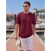 image:imageTACVASEN Mens Cotton TShirts Short Sleeve Crew Neck Soft Comfort Basic  Casual plain loose fitxstitch designlightweight textured fabricdaily outfitsports and beach vacations07 Wine Red