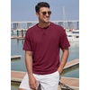 image:imageTACVASEN Mens Cotton TShirts Short Sleeve Crew Neck Soft Comfort Basic  Casual plain loose fitxstitch designlightweight textured fabricdaily outfitsports and beach vacations07 Wine Red