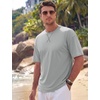 image:imageTACVASEN Mens Cotton TShirts Short Sleeve Crew Neck Soft Comfort Basic  Casual plain loose fitxstitch designlightweight textured fabricdaily outfitsports and beach vacations12 Light Grey
