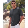 image:imageTACVASEN Mens Cotton TShirts Short Sleeve Crew Neck Soft Comfort Basic  Casual plain loose fitxstitch designlightweight textured fabricdaily outfitsports and beach vacations04 Dark Grey