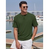 image:imageTACVASEN Mens Cotton TShirts Short Sleeve Crew Neck Soft Comfort Basic  Casual plain loose fitxstitch designlightweight textured fabricdaily outfitsports and beach vacations05 Army Green