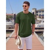 image:imageTACVASEN Mens Cotton TShirts Short Sleeve Crew Neck Soft Comfort Basic  Casual plain loose fitxstitch designlightweight textured fabricdaily outfitsports and beach vacations05 Army Green