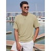 image:imageTACVASEN Mens Cotton TShirts Short Sleeve Crew Neck Soft Comfort Basic  Casual plain loose fitxstitch designlightweight textured fabricdaily outfitsports and beach vacations11 Khaki