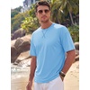 image:imageTACVASEN Mens Cotton TShirts Short Sleeve Crew Neck Soft Comfort Basic  Casual plain loose fitxstitch designlightweight textured fabricdaily outfitsports and beach vacations06 Sky Blue