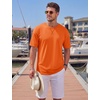 image:imageTACVASEN Mens Cotton TShirts Short Sleeve Crew Neck Soft Comfort Basic  Casual plain loose fitxstitch designlightweight textured fabricdaily outfitsports and beach vacations13 Orange