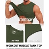 image:imageTACVASEN Mens Sleeveless Shirts Quick Dry Tank Tops for Men Sun Protection UPF 50 Athletic Gym Workout Muscle Shirts19 Army Green