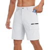 image:imageTACVASEN Mens Summer Outdoor Shorts Quick Dry Water Resistant Cargo Casual Golf Work Hiking Shorts NO Belt04 White