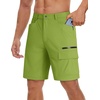 image:imageTACVASEN Mens Summer Outdoor Shorts Quick Dry Water Resistant Cargo Casual Golf Work Hiking Shorts NO BeltFruit Green