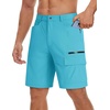 image:imageTACVASEN Mens Summer Outdoor Shorts Quick Dry Water Resistant Cargo Casual Golf Work Hiking Shorts NO BeltIce Blue