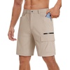 image:imageTACVASEN Mens Summer Outdoor Shorts Quick Dry Water Resistant Cargo Casual Golf Work Hiking Shorts NO BeltLight Khaki