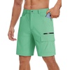 image:imageTACVASEN Mens Summer Outdoor Shorts Quick Dry Water Resistant Cargo Casual Golf Work Hiking Shorts NO BeltMint Green