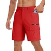 image:imageTACVASEN Mens Summer Outdoor Shorts Quick Dry Water Resistant Cargo Casual Golf Work Hiking Shorts NO BeltTomato Red