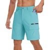 image:imageTACVASEN Mens Summer Outdoor Shorts Quick Dry Water Resistant Cargo Casual Golf Work Hiking Shorts NO BeltWater Blue