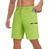 image:imageTACVASEN Mens Summer Outdoor Shorts Quick Dry Water Resistant Cargo Casual Golf Work Hiking Shorts NO BeltYellow Green