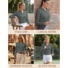 image:imageTACVASEN Womens Polo Shirts Long Sleeves Golf Tops V Neck Collared Shirt  Quick Dry Lightweight UPF 50 Sun Protection Breathable Active Tennis Business Work Daily WearDark Grey