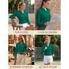 image:imageTACVASEN Womens Polo Shirts Long Sleeves Golf Tops V Neck Collared Shirt  Quick Dry Lightweight UPF 50 Sun Protection Breathable Active Tennis Business Work Daily Wear04egreen