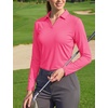 image:imageTACVASEN Womens Polo Shirts Long Sleeves Golf Tops V Neck Collared Shirt  Quick Dry Lightweight UPF 50 Sun Protection Breathable Active Tennis Business Work Daily Wear05rosered