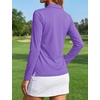 image:imageTACVASEN Womens Polo Shirts Long Sleeves Golf Tops V Neck Collared Shirt  Quick Dry Lightweight UPF 50 Sun Protection Breathable Active Tennis Business Work Daily WearLtpurple