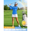 image:imageTACVASEN Womens Polo Shirts Long Sleeves Golf Tops V Neck Collared Shirt  Quick Dry Lightweight UPF 50 Sun Protection Breathable Active Tennis Business Work Daily WearAzure