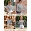image:imageTACVASEN Womens Polo Shirts Long Sleeves Golf Tops V Neck Collared Shirt  Quick Dry Lightweight UPF 50 Sun Protection Breathable Active Tennis Business Work Daily WearLgrey