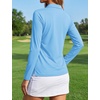 image:imageTACVASEN Womens Polo Shirts Long Sleeves Golf Tops V Neck Collared Shirt  Quick Dry Lightweight UPF 50 Sun Protection Breathable Active Tennis Business Work Daily WearSkyblue