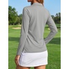image:imageTACVASEN Womens Polo Shirts Long Sleeves Golf Tops V Neck Collared Shirt  Quick Dry Lightweight UPF 50 Sun Protection Breathable Active Tennis Business Work Daily WearLgrey