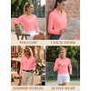 image:imageTACVASEN Womens Polo Shirts Long Sleeves Golf Tops V Neck Collared Shirt  Quick Dry Lightweight UPF 50 Sun Protection Breathable Active Tennis Business Work Daily WearPink