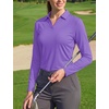 image:imageTACVASEN Womens Polo Shirts Long Sleeves Golf Tops V Neck Collared Shirt  Quick Dry Lightweight UPF 50 Sun Protection Breathable Active Tennis Business Work Daily WearLtpurple