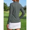 image:imageTACVASEN Womens Polo Shirts Long Sleeves Golf Tops V Neck Collared Shirt  Quick Dry Lightweight UPF 50 Sun Protection Breathable Active Tennis Business Work Daily WearDark Grey