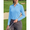image:imageTACVASEN Womens Polo Shirts Long Sleeves Golf Tops V Neck Collared Shirt  Quick Dry Lightweight UPF 50 Sun Protection Breathable Active Tennis Business Work Daily WearSkyblue