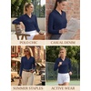 image:imageTACVASEN Womens Polo Shirts Long Sleeves Golf Tops V Neck Collared Shirt  Quick Dry Lightweight UPF 50 Sun Protection Breathable Active Tennis Business Work Daily Wear03navy