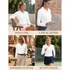 image:imageTACVASEN Womens Polo Shirts Long Sleeves Golf Tops V Neck Collared Shirt  Quick Dry Lightweight UPF 50 Sun Protection Breathable Active Tennis Business Work Daily Wear02white