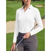 image:imageTACVASEN Womens Polo Shirts Long Sleeves Golf Tops V Neck Collared Shirt  Quick Dry Lightweight UPF 50 Sun Protection Breathable Active Tennis Business Work Daily Wear02white