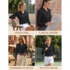 image:imageTACVASEN Womens Polo Shirts Long Sleeves Golf Tops V Neck Collared Shirt  Quick Dry Lightweight UPF 50 Sun Protection Breathable Active Tennis Business Work Daily Wear01black
