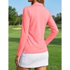 image:imageTACVASEN Womens Polo Shirts Long Sleeves Golf Tops V Neck Collared Shirt  Quick Dry Lightweight UPF 50 Sun Protection Breathable Active Tennis Business Work Daily WearPink