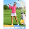 image:imageTACVASEN Womens Polo Shirts Long Sleeves Golf Tops V Neck Collared Shirt  Quick Dry Lightweight UPF 50 Sun Protection Breathable Active Tennis Business Work Daily Wear05rosered