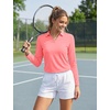 image:imageTACVASEN Womens Polo Shirts Long Sleeves Golf Tops V Neck Collared Shirt  Quick Dry Lightweight UPF 50 Sun Protection Breathable Active Tennis Business Work Daily WearPink