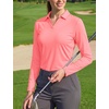 image:imageTACVASEN Womens Polo Shirts Long Sleeves Golf Tops V Neck Collared Shirt  Quick Dry Lightweight UPF 50 Sun Protection Breathable Active Tennis Business Work Daily WearPink