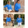 image:imageTACVASEN Womens Polo Shirts Long Sleeves Golf Tops V Neck Collared Shirt  Quick Dry Lightweight UPF 50 Sun Protection Breathable Active Tennis Business Work Daily WearAzure