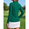 image:imageTACVASEN Womens Polo Shirts Long Sleeves Golf Tops V Neck Collared Shirt  Quick Dry Lightweight UPF 50 Sun Protection Breathable Active Tennis Business Work Daily Wear04egreen