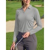 image:imageTACVASEN Womens Polo Shirts Long Sleeves Golf Tops V Neck Collared Shirt  Quick Dry Lightweight UPF 50 Sun Protection Breathable Active Tennis Business Work Daily WearLgrey