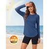image:imageTACVASEN Womens Sun Shirts UPF 50 Long Sleeve Quick Dry Hiking Tops  Polyester Lightweight Breathable Shirt for Workout Fishing Running Golf Outdoor Active Sports SummerBlue Gray
