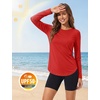 image:imageTACVASEN Womens Sun Shirts UPF 50 Long Sleeve Quick Dry Hiking Tops  Polyester Lightweight Breathable Shirt for Workout Fishing Running Golf Outdoor Active Sports SummerRed